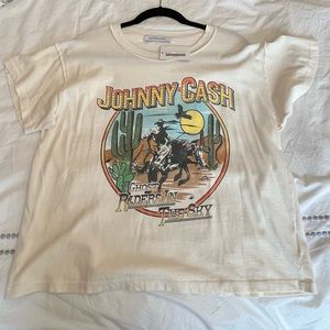 NWT M Daydreamer Johnny Cash Crop T-Shirt